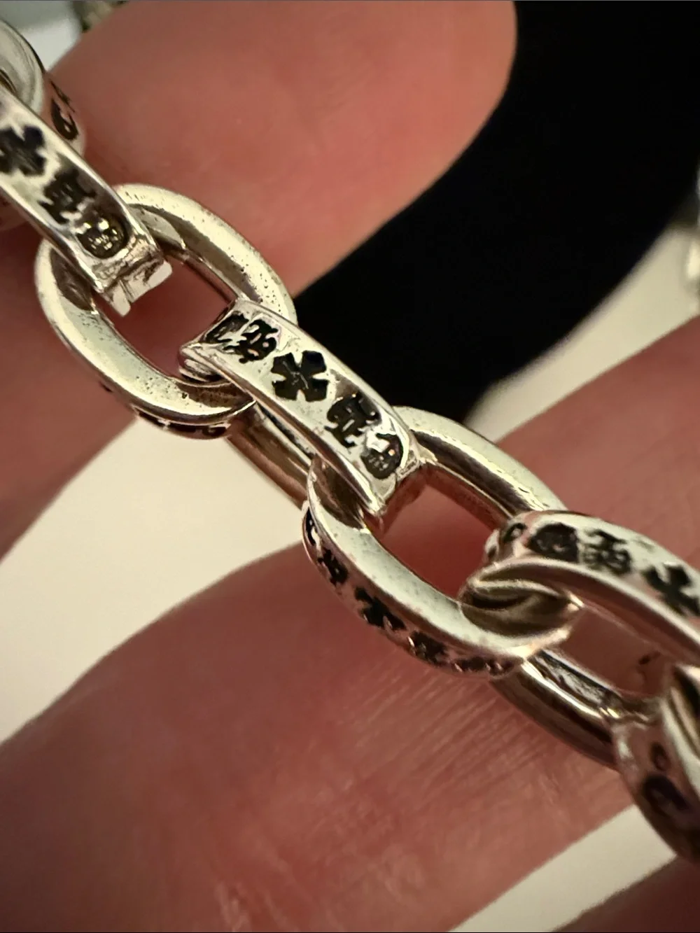 Chrome Hearts Polished Silver Oval-Link Necklace